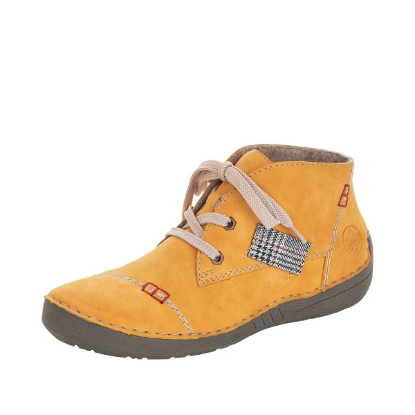 Rieker Synthetic Material Women's short boots| 52543 Ankle Boots - Yellow | Free Delivery