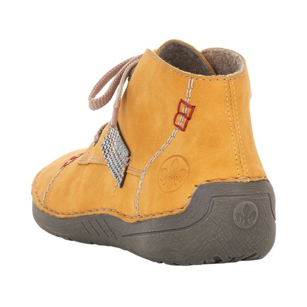 Rieker Synthetic Material Women's short boots| 52543 Ankle Boots - Yellow | Free Delivery