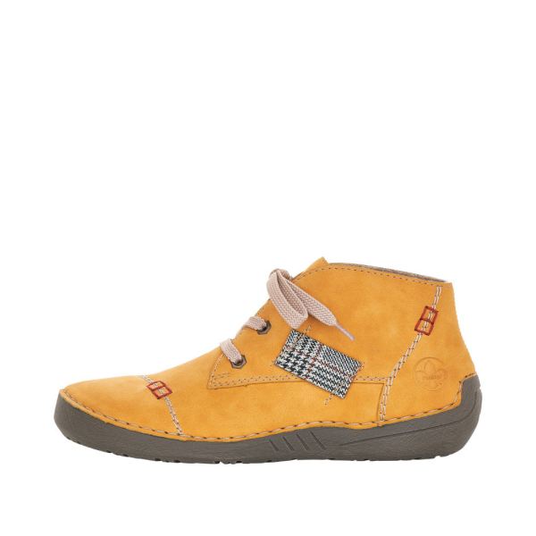 Rieker Synthetic Material Women's short boots| 52543 Ankle Boots - Yellow | Free Delivery