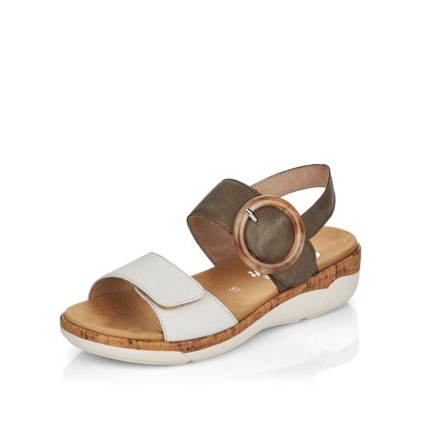 Remonte Women's sandals | Style R6853 Casual Sandal - Green Combination | Free Delivery