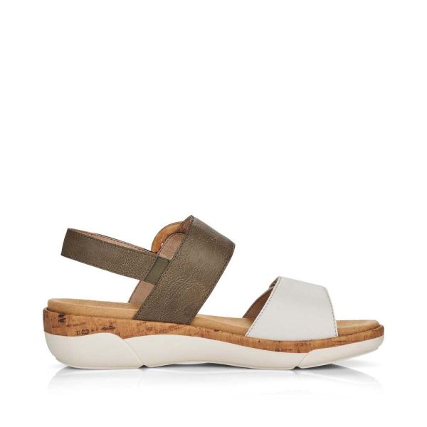 Remonte Women's sandals | Style R6853 Casual Sandal - Green Combination | Free Delivery