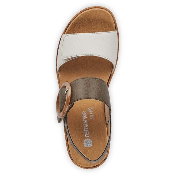 Remonte Women's sandals | Style R6853 Casual Sandal - Green Combination | Free Delivery