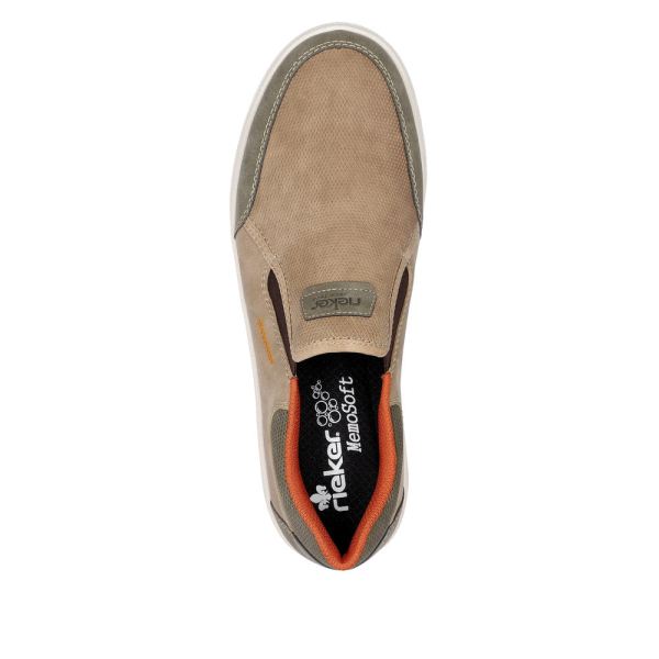 Rieker Men's shoes | Style B7853 Casual Slip-on - Beige | Free Delivery