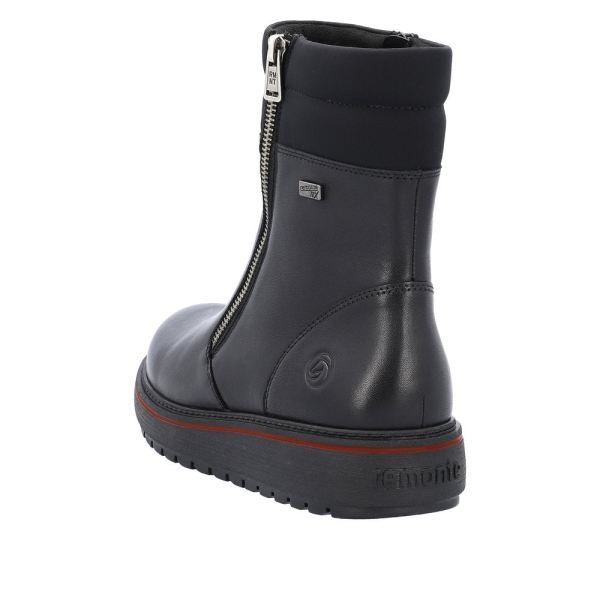 Remonte Leather Women's Mid Height Boots| D0U73 Mid-height BootsFlip Grip - Black | Free Delivery