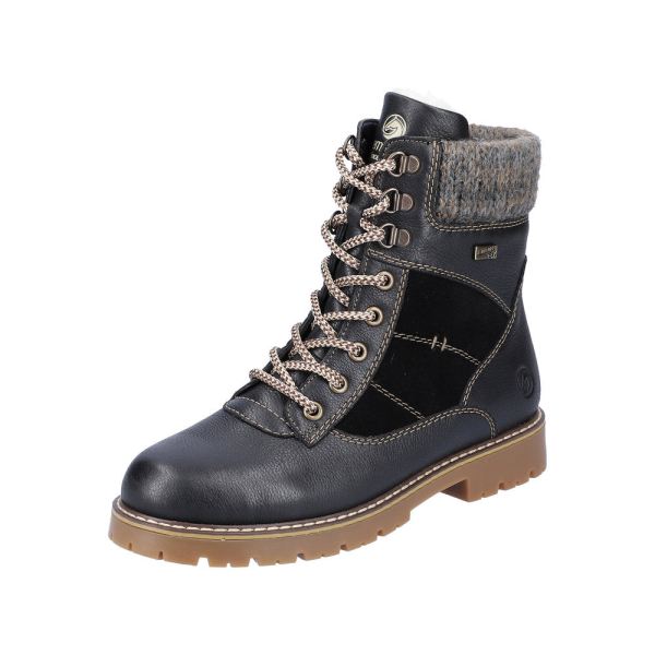 Remonte Leather Women's Mid Height Boots| D9378-00 Mid-height BootsFlip Grip - Black Combination | Free Delivery
