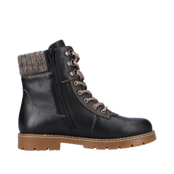 Remonte Leather Women's Mid Height Boots| D9378-00 Mid-height BootsFlip Grip - Black Combination | Free Delivery