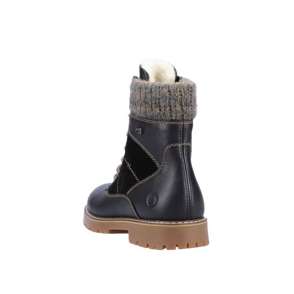 Remonte Leather Women's Mid Height Boots| D9378-00 Mid-height BootsFlip Grip - Black Combination | Free Delivery