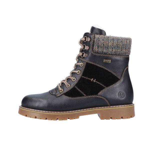 Remonte Leather Women's Mid Height Boots| D9378-00 Mid-height BootsFlip Grip - Black Combination | Free Delivery