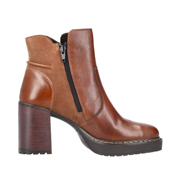 Rieker Leather Women's short boots| Y4157 Ankle Boots - Brown | Free Delivery