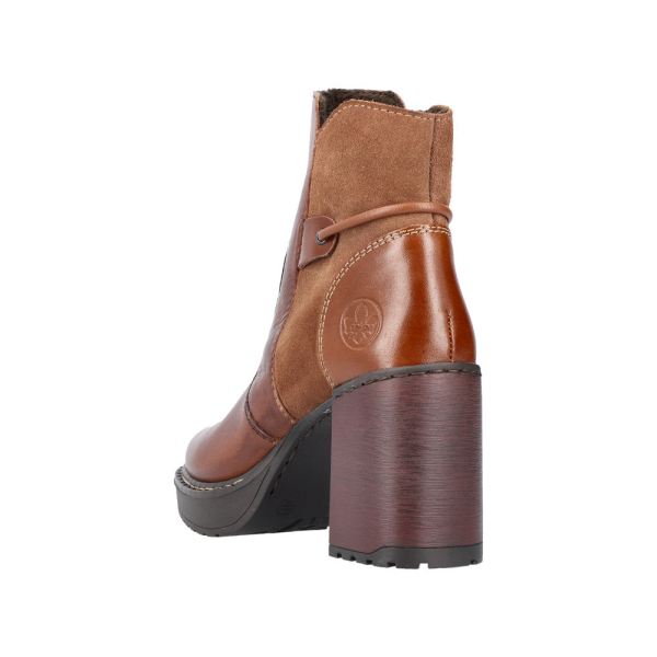 Rieker Leather Women's short boots| Y4157 Ankle Boots - Brown | Free Delivery