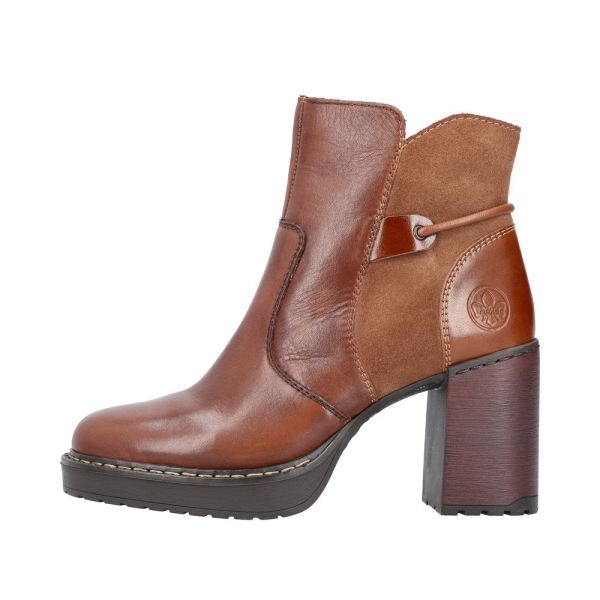 Rieker Leather Women's short boots| Y4157 Ankle Boots - Brown | Free Delivery