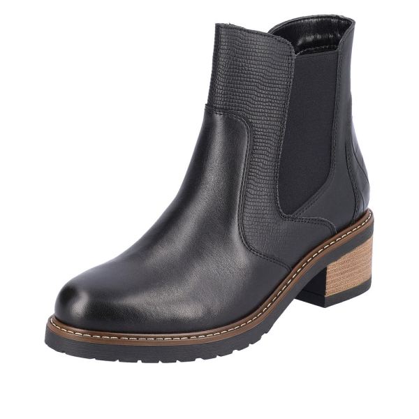 Remonte Leather Women's mid height boots| D1A71 Mid-height Boots - Black | Free Delivery