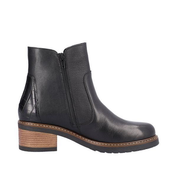 Remonte Leather Women's mid height boots| D1A71 Mid-height Boots - Black | Free Delivery