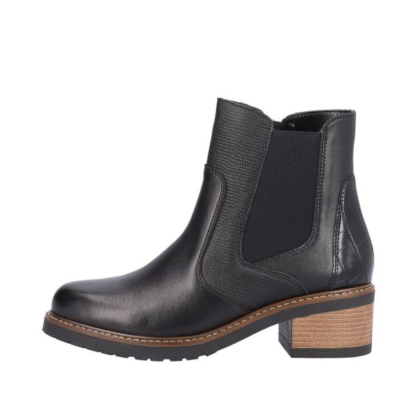 Remonte Leather Women's mid height boots| D1A71 Mid-height Boots - Black | Free Delivery