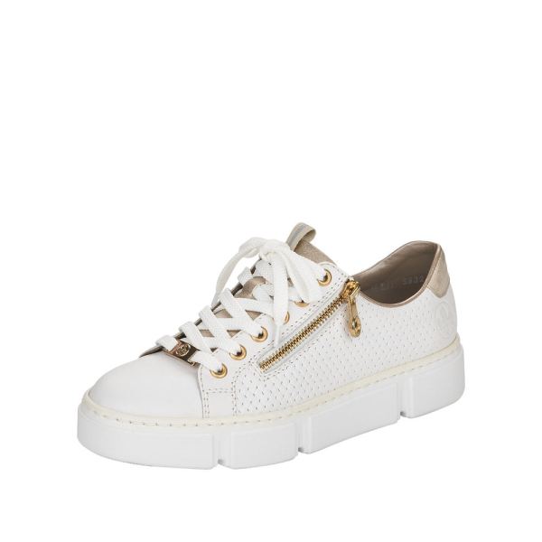Rieker Women's shoes | Style N5932 Athletic Lace-up with zip - White | Free Delivery