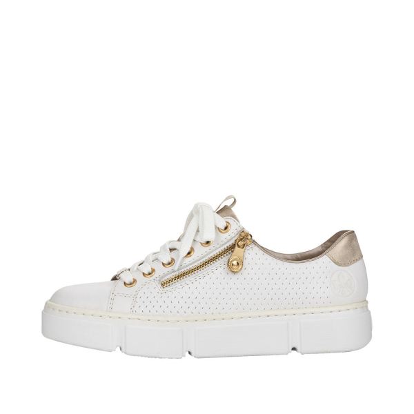 Rieker Women's shoes | Style N5932 Athletic Lace-up with zip - White | Free Delivery