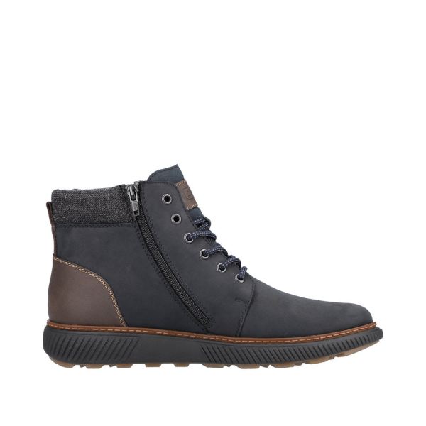 Rieker Suede Leather Men's Boots| B3343 Ankle Boots - Blue Combination | Free Delivery