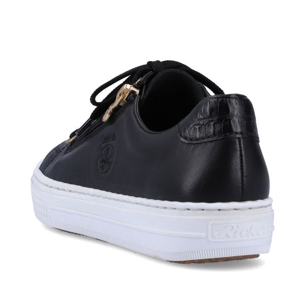 Rieker Women's shoes | Style L59L1 Athletic Lace-up with zip - Black | Free Delivery
