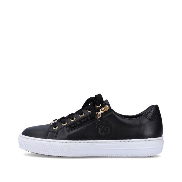 Rieker Women's shoes | Style L59L1 Athletic Lace-up with zip - Black | Free Delivery