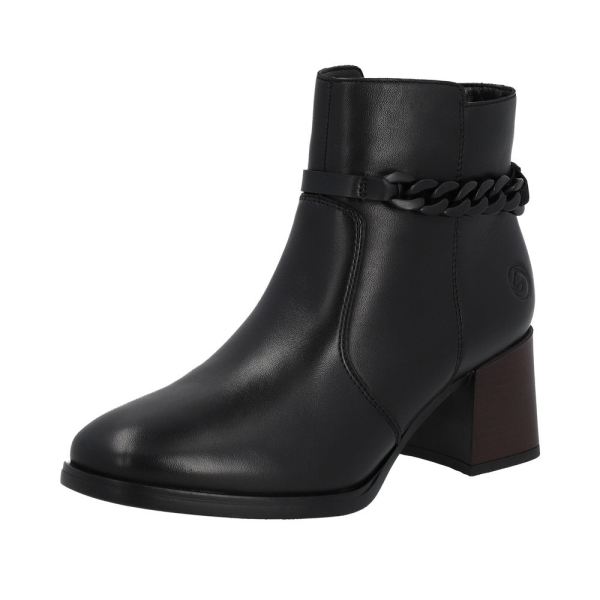 Remonte Leather Women's mid height boots| D0V73 Mid-height Boots - Black | Free Delivery