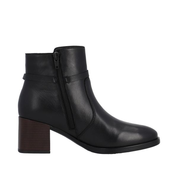 Remonte Leather Women's mid height boots| D0V73 Mid-height Boots - Black | Free Delivery