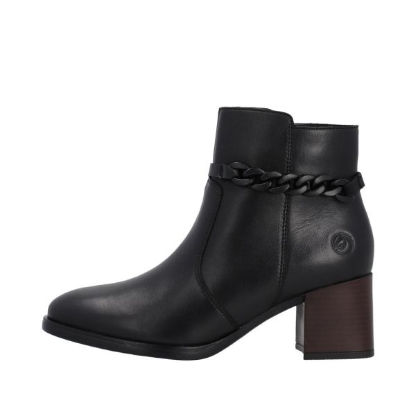 Remonte Leather Women's mid height boots| D0V73 Mid-height Boots - Black | Free Delivery