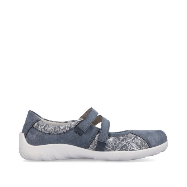 Remonte Women's shoes | Style R3510 Casual Ballerina with Strap - Blue Combination | Free Delivery