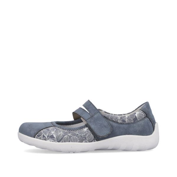 Remonte Women's shoes | Style R3510 Casual Ballerina with Strap - Blue Combination | Free Delivery
