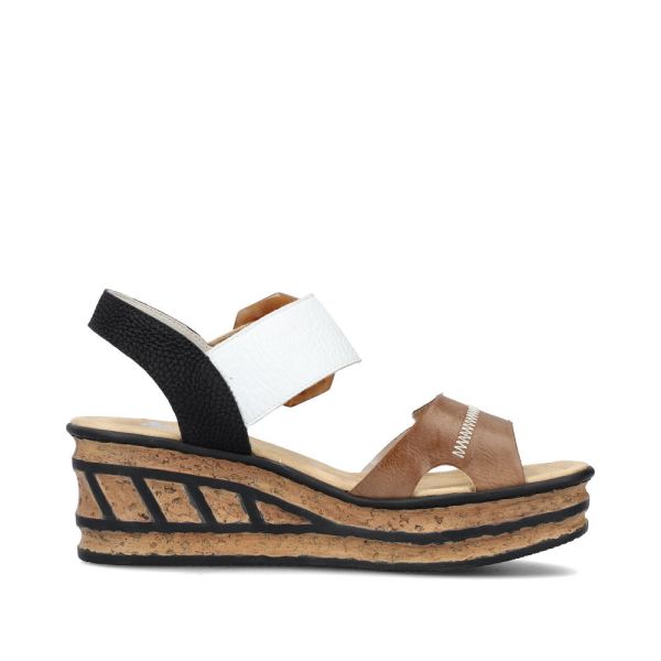 Rieker Women's sandals | Style 68176 Dress Sandal - Beige Combination | Free Delivery