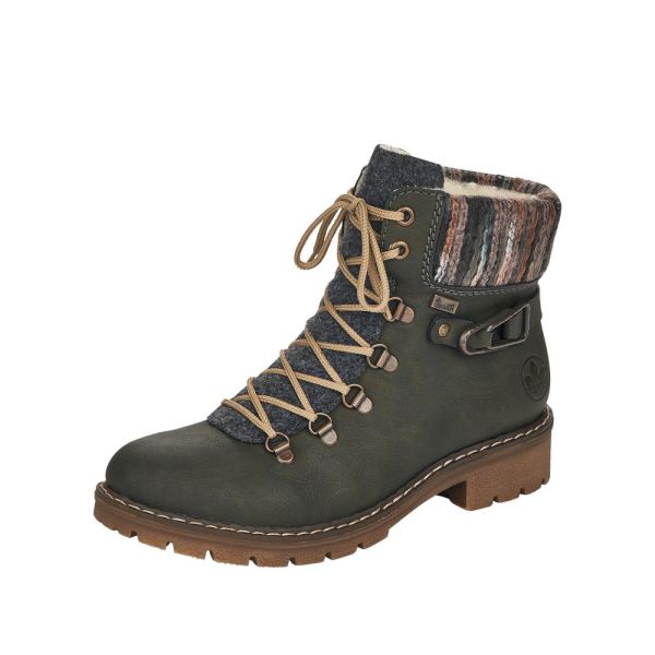 Rieker Synthetic Material Women's short boots | Y9131 Ankle Boots - Green | Free Delivery