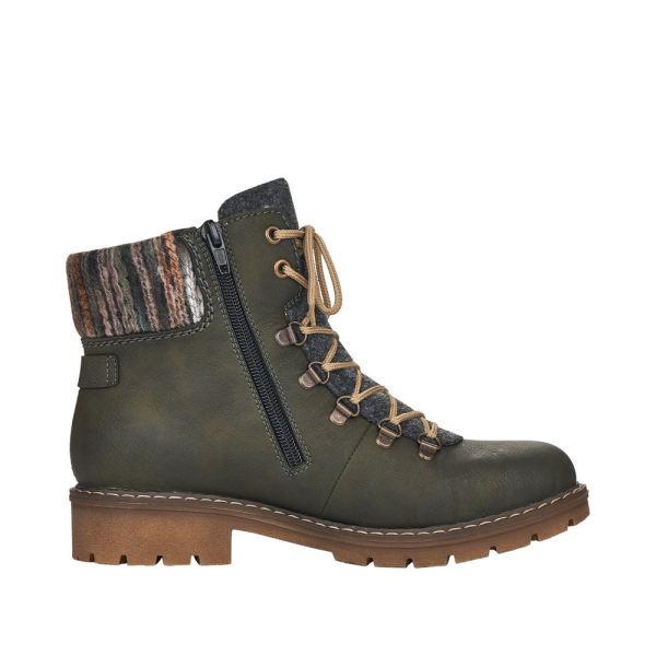 Rieker Synthetic Material Women's short boots | Y9131 Ankle Boots - Green | Free Delivery