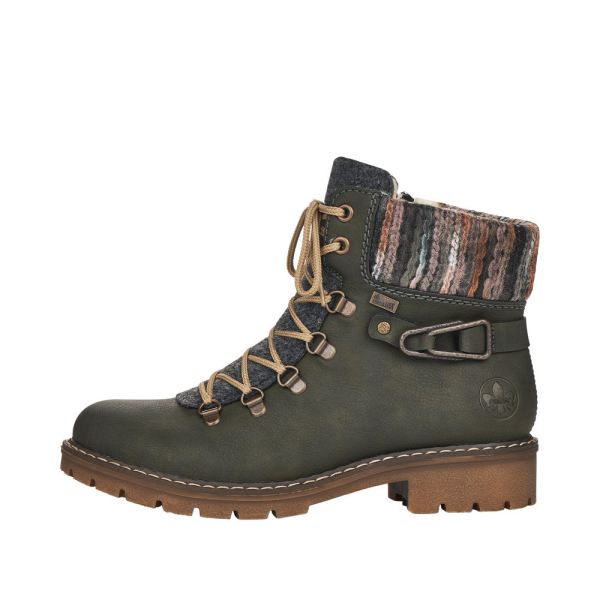 Rieker Synthetic Material Women's short boots | Y9131 Ankle Boots - Green | Free Delivery