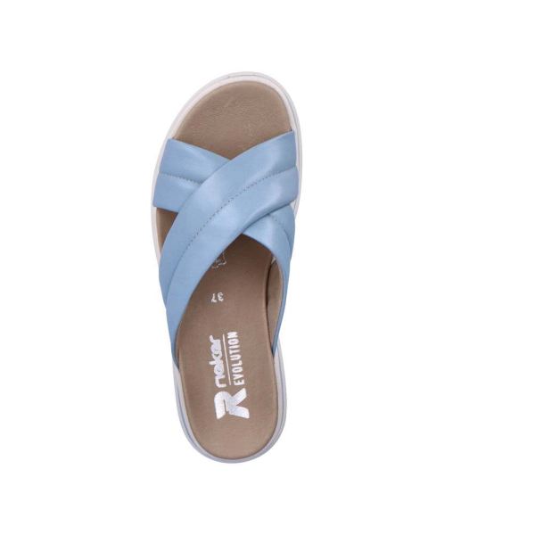 Rieker EVOLUTION Women's sandals | Style W0802 Casual Mule - Blue | Free Delivery