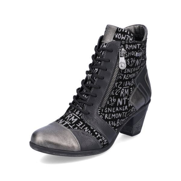 Remonte Suede leather Women's mid height boots| D8794 Ankle Boots - Black Combination | Free Delivery