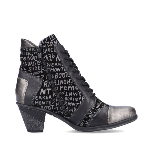 Remonte Suede leather Women's mid height boots| D8794 Ankle Boots - Black Combination | Free Delivery