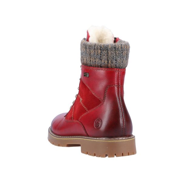 Remonte Leather Women's Mid Height Boots| D9378-00 Mid-height BootsFlip Grip - Red Combination | Free Delivery