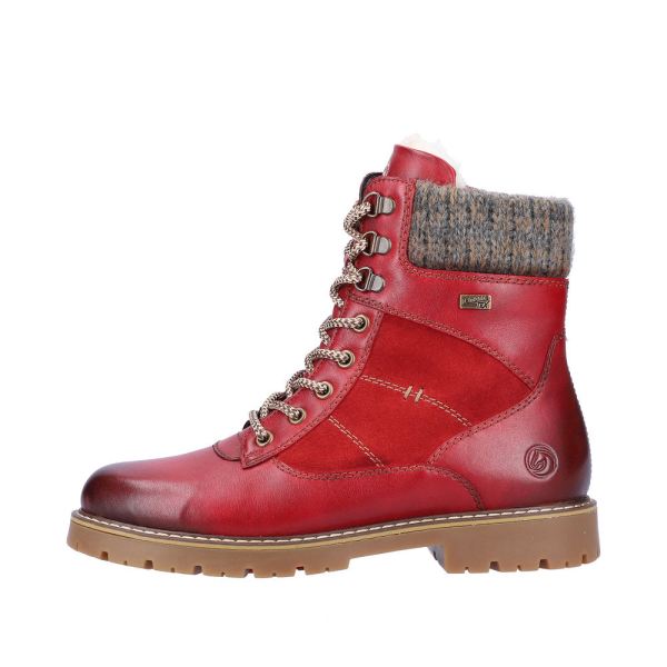 Remonte Leather Women's Mid Height Boots| D9378-00 Mid-height BootsFlip Grip - Red Combination | Free Delivery