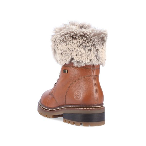 Remonte Leather Women's Short Boots| D0B74 Ankle BootsFiber Grip - Brown Combination | Free Delivery