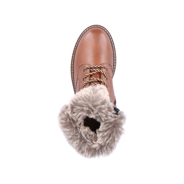 Remonte Leather Women's Short Boots| D0B74 Ankle BootsFiber Grip - Brown Combination | Free Delivery