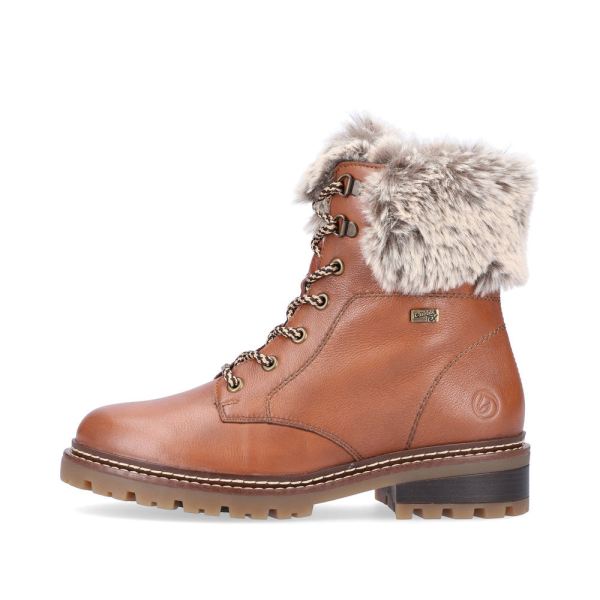 Remonte Leather Women's Short Boots| D0B74 Ankle BootsFiber Grip - Brown Combination | Free Delivery