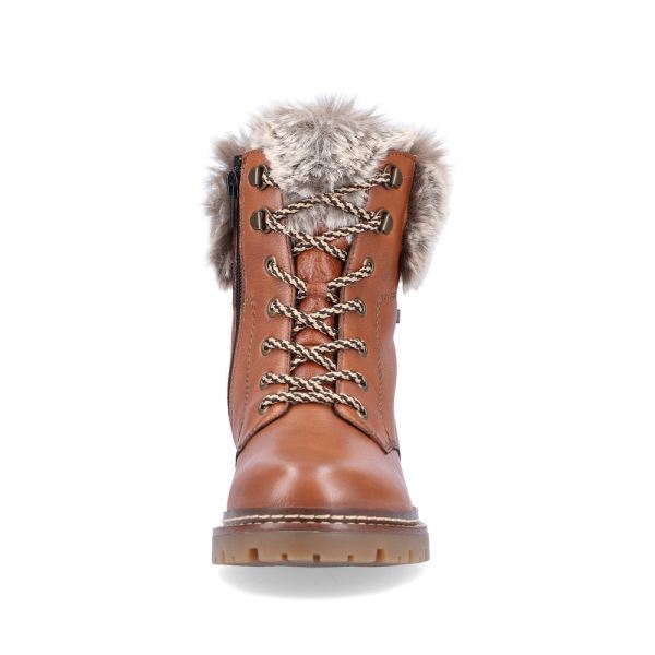 Remonte Leather Women's Short Boots| D0B74 Ankle BootsFiber Grip - Brown Combination | Free Delivery