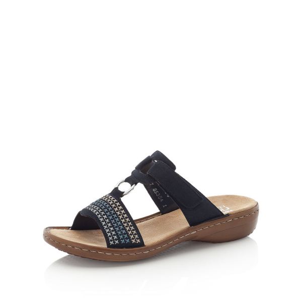 Rieker Women's sandals | Style 608K8 Casual Mule - Blue | Free Delivery