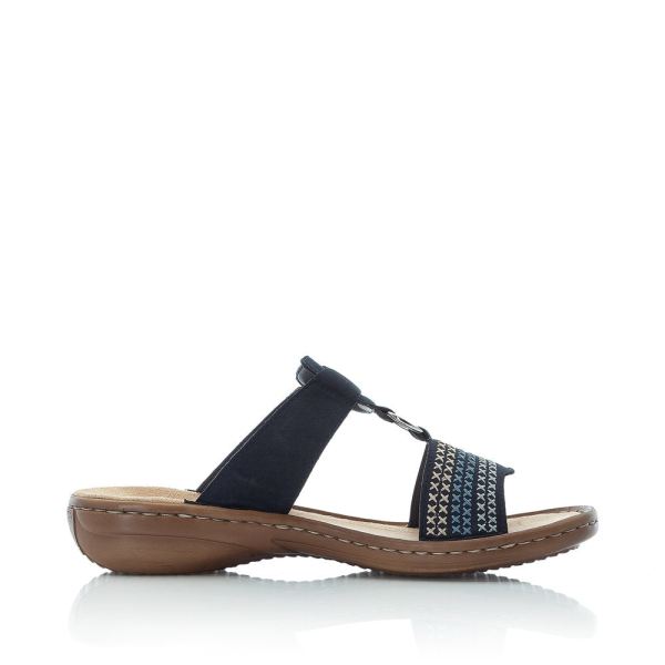 Rieker Women's sandals | Style 608K8 Casual Mule - Blue | Free Delivery