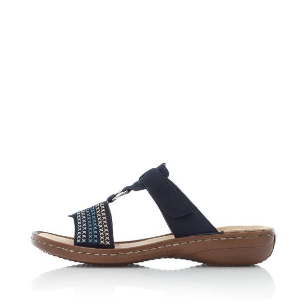 Rieker Women's sandals | Style 608K8 Casual Mule - Blue | Free Delivery