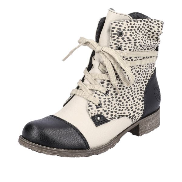Rieker Synthetic Material Women's short boots| 70822 Ankle Boots - Beige Combination | Free Delivery