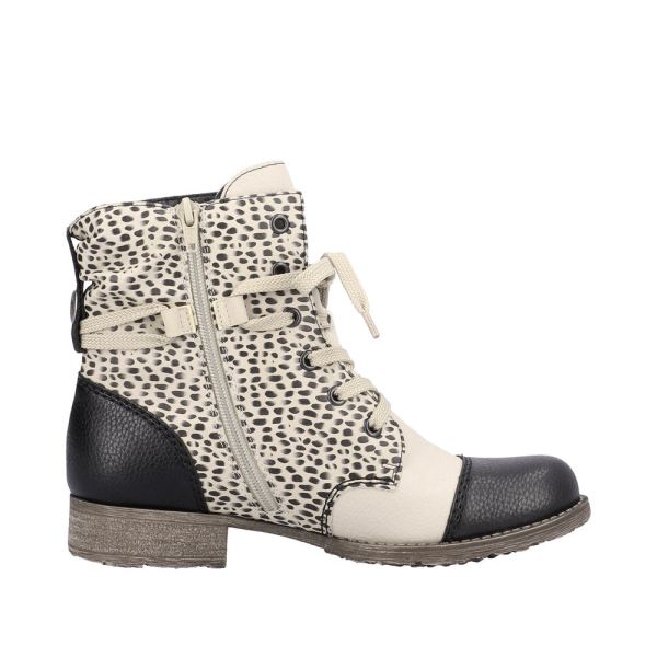 Rieker Synthetic Material Women's short boots| 70822 Ankle Boots - Beige Combination | Free Delivery