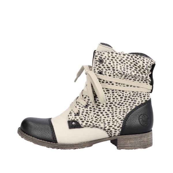 Rieker Synthetic Material Women's short boots| 70822 Ankle Boots - Beige Combination | Free Delivery