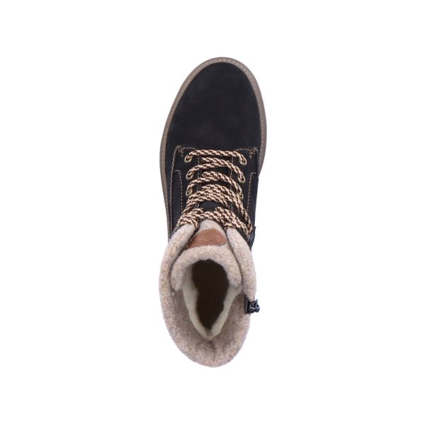 Remonte Suede leather Women's mid height boots| D0C77 Mid-height BootsFiber Grip - Black Combination | Free Delivery