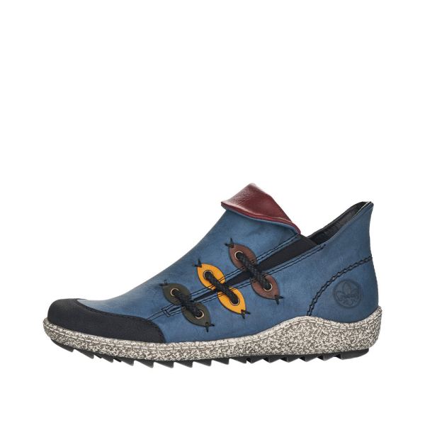 Rieker Synthetic Material Women's short boots| Z7582 Ankle Boots - Blue Combination | Free Delivery