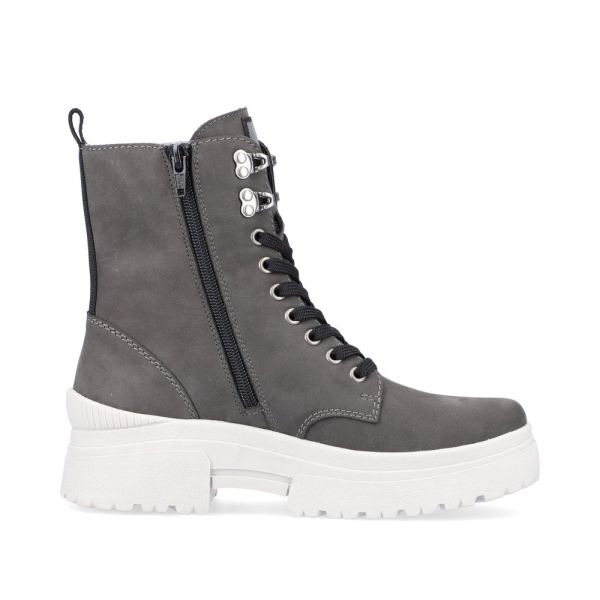 Rieker EVOLUTION Suede leather Women's mid height boots| W0371 Mid-height Boots - Grey | Free Delivery